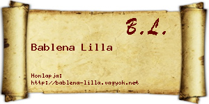 Bablena Lilla névjegykártya