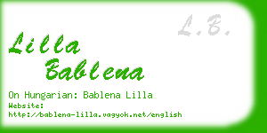 lilla bablena business card